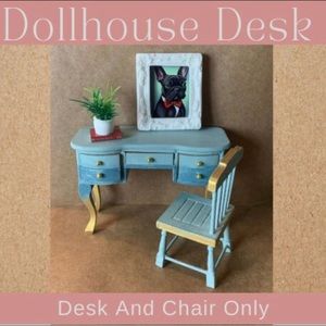 Dollhouse Furniture 1 12 Miniature Dollhouse Wooden Office Desk With Drawers